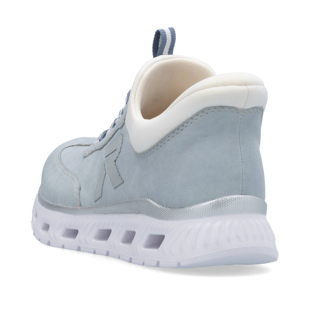 Rieker Soft M6071-12 Blue & White Slip On Sneakers