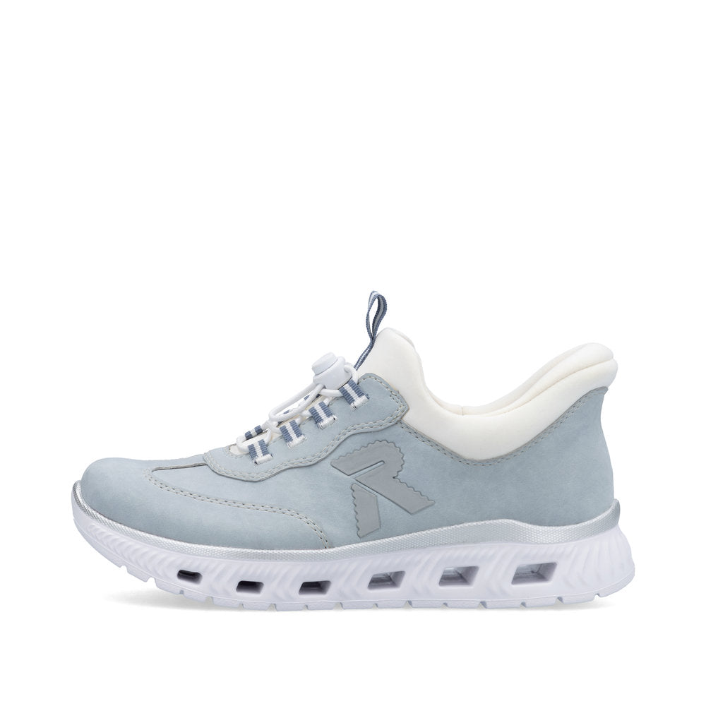 Rieker Soft M6071-12 Blue & White Slip On Sneakers