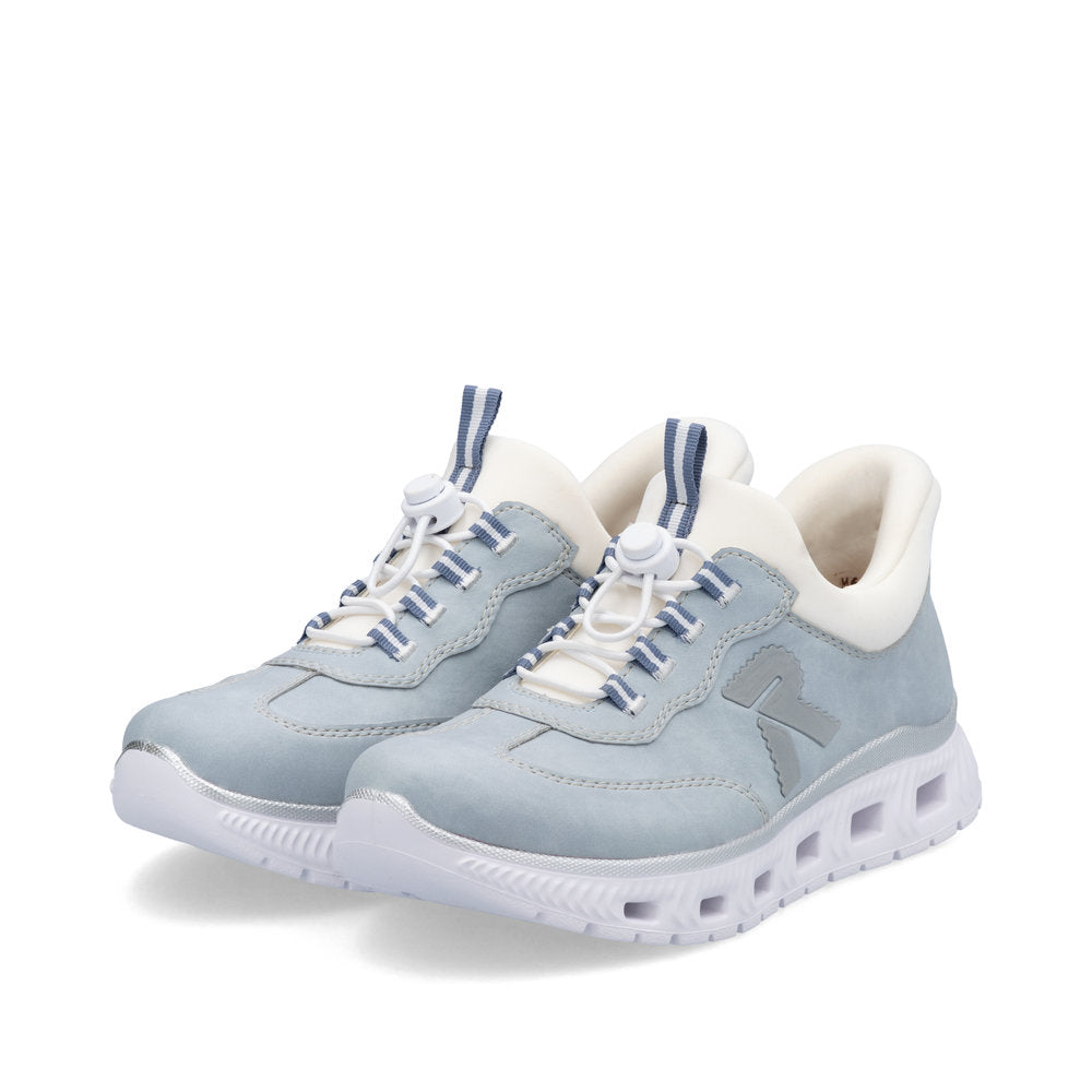 Rieker Soft M6071-12 Blue & White Slip On Sneakers