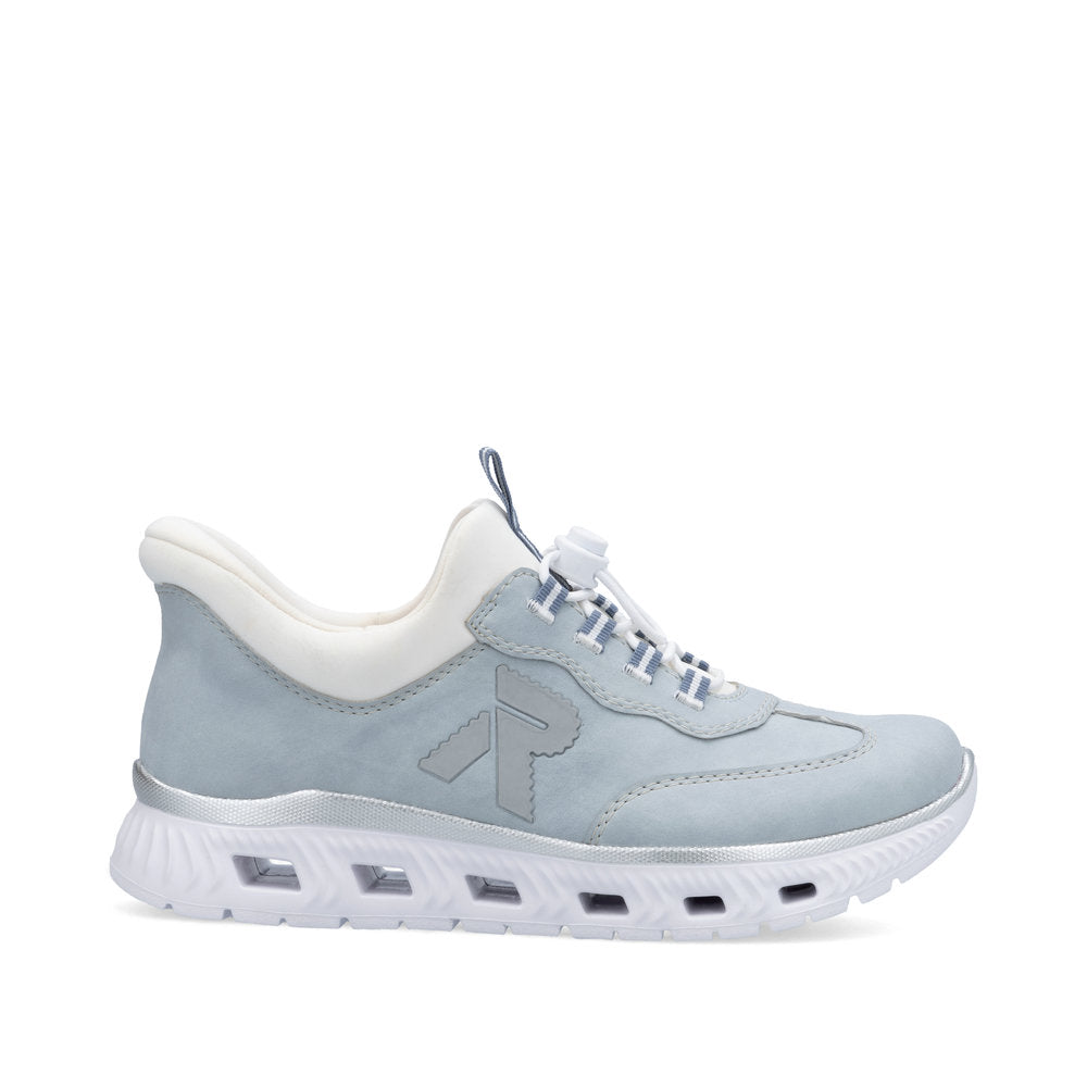 Rieker Soft M6071-12 Blue & White Slip On Sneakers