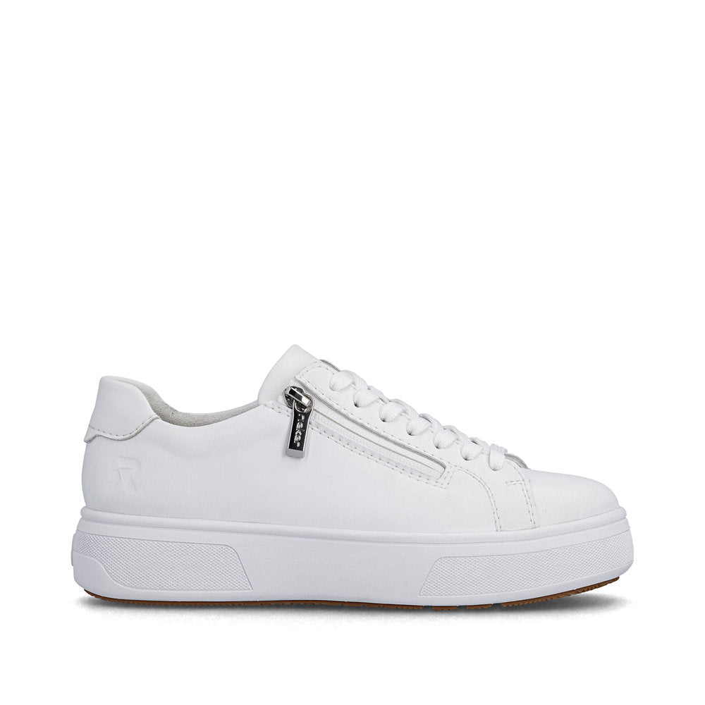 Rieker M7701-80 White F 1/2 Fit Trainers with Zip