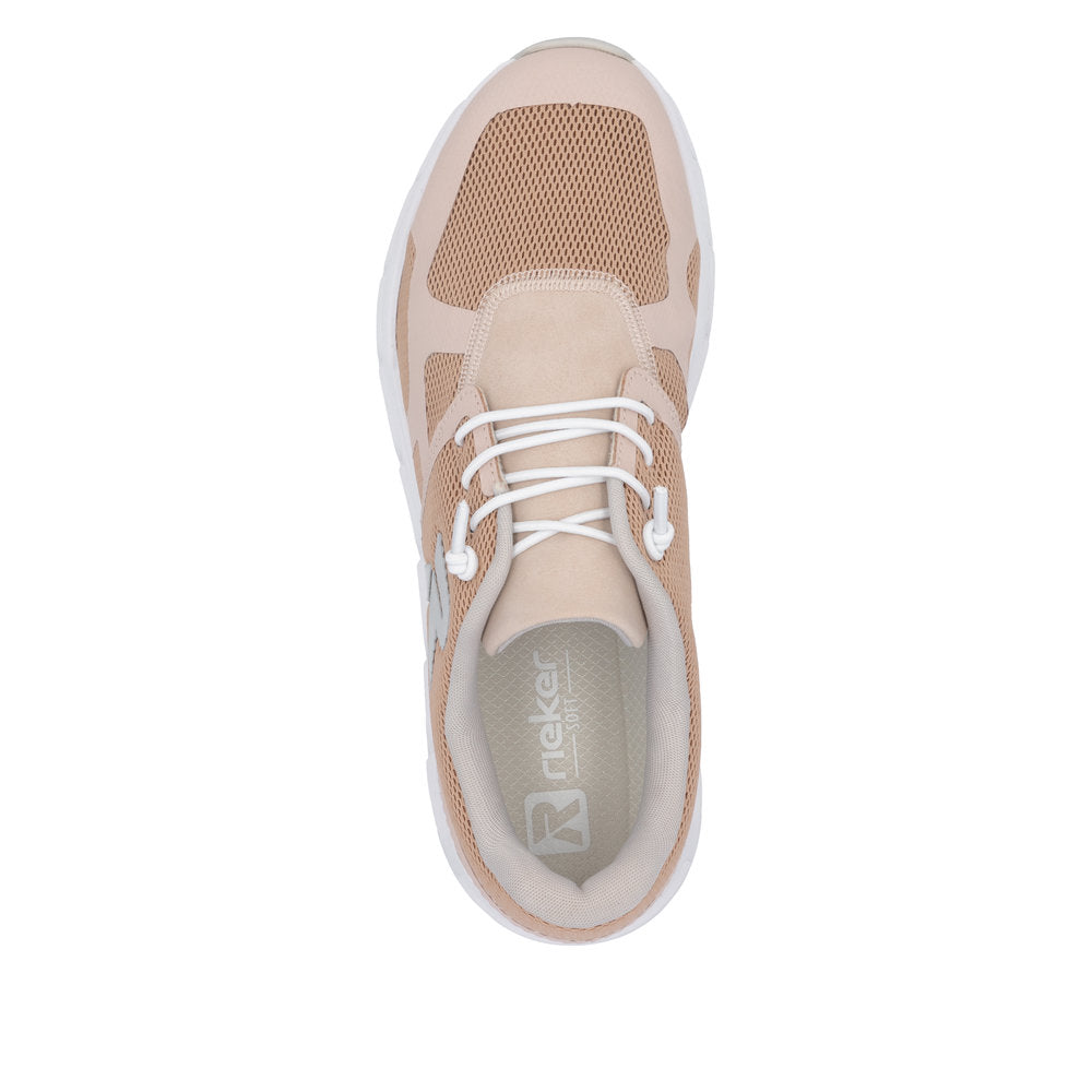Rieker Soft M9000-31 Rose Combi Sneakers with White Sole