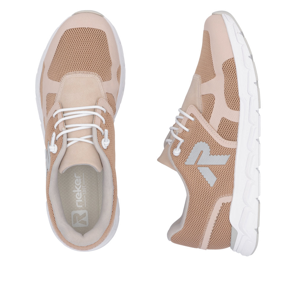 Rieker Soft M9000-31 Rose Combi Sneakers with White Sole