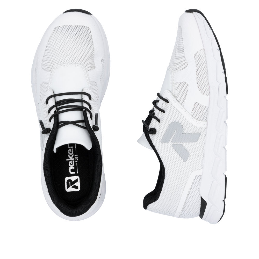 Rieker Soft M9000-80 White Sneakers with White Sole
