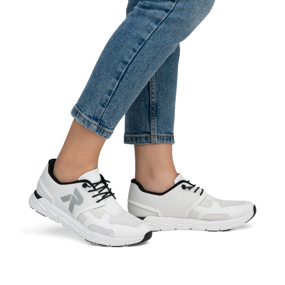Rieker Soft M9000-80 White Sneakers with White Sole