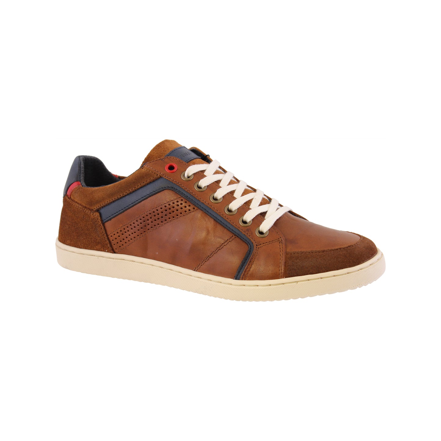 Morgan & Co MGN1238 DK Cognac Brown Leather Trainers