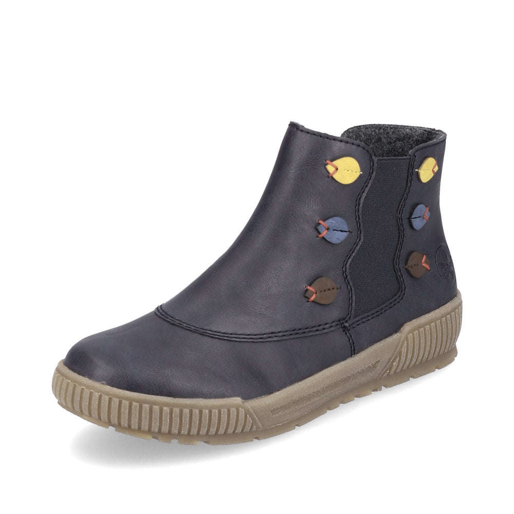 Rieker N0751-14 Navy Blue Multi Chelsea Bootsv