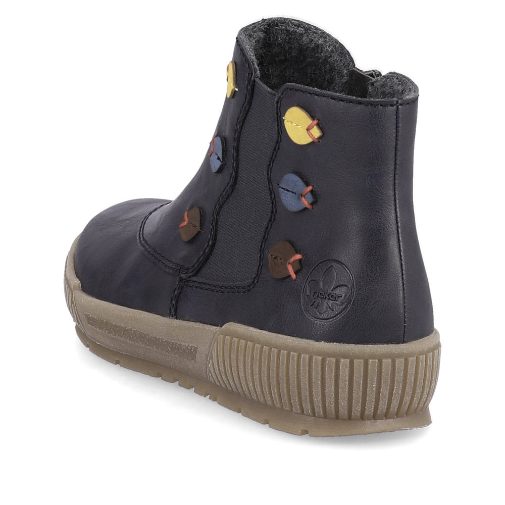 Rieker N0751-14 Navy Blue Multi Chelsea Bootsv