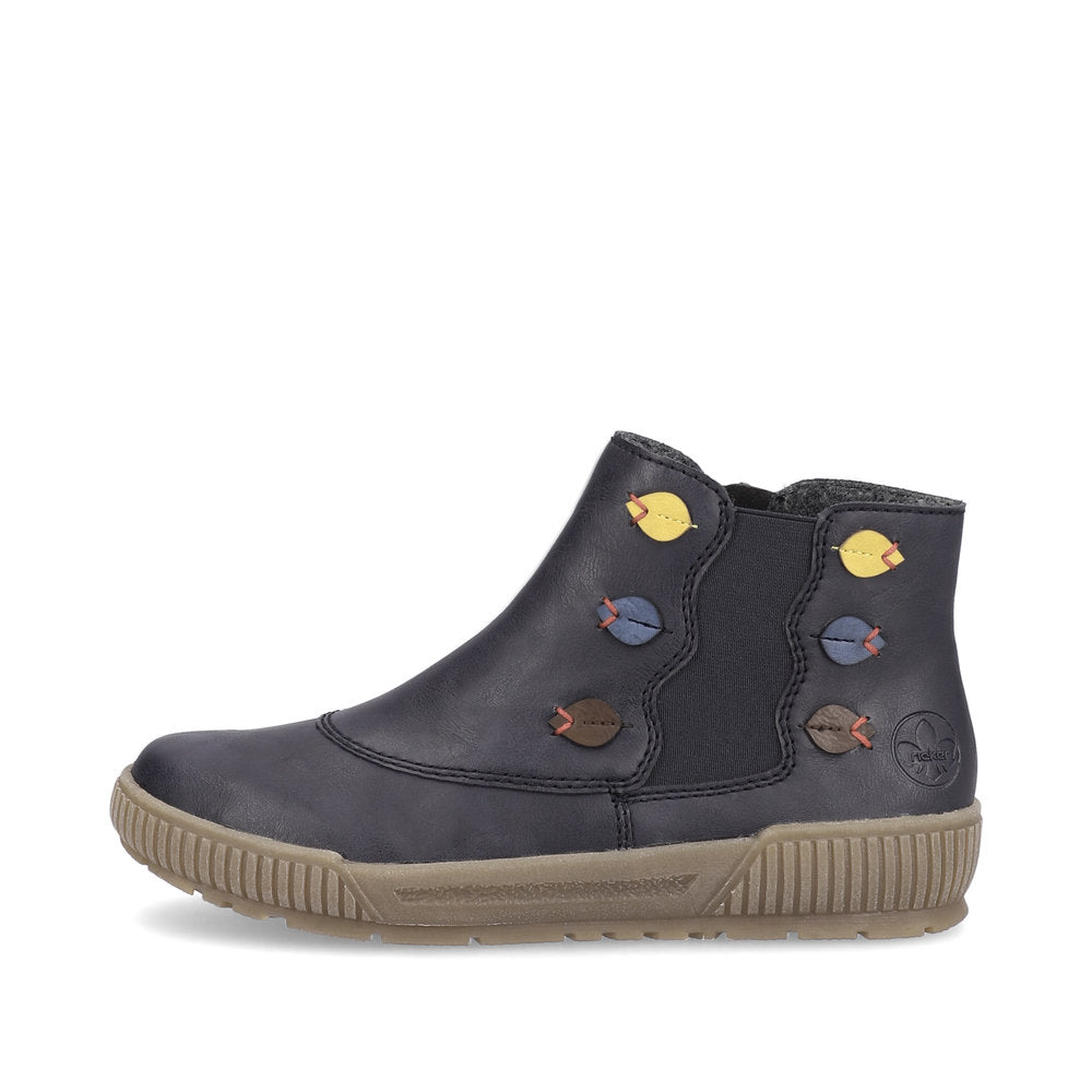 Rieker N0751-14 Navy Blue Multi Chelsea Bootsv