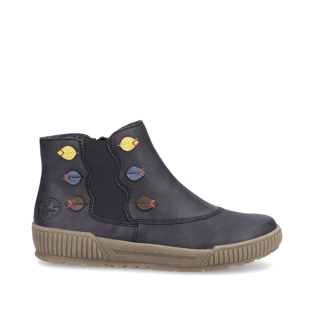 Rieker N0751-14 Navy Blue Multi Chelsea Bootsv