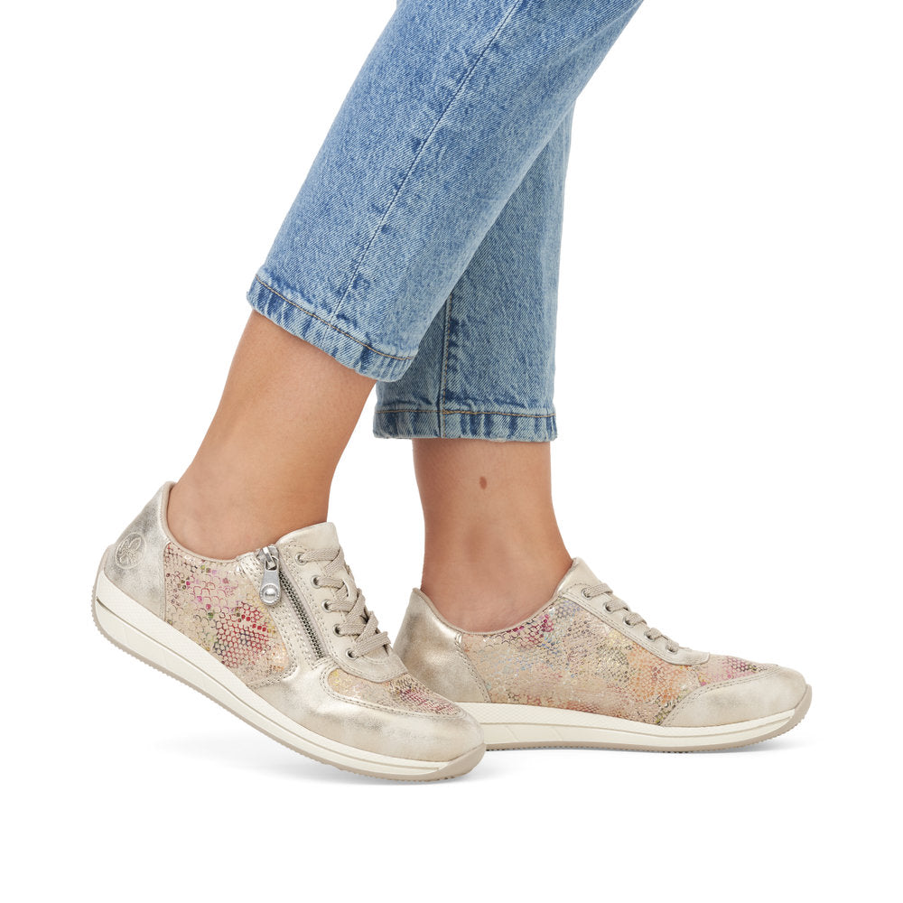 Rieker N1112-91 Gold Beige Multi H Fit Extra Wide Shoes