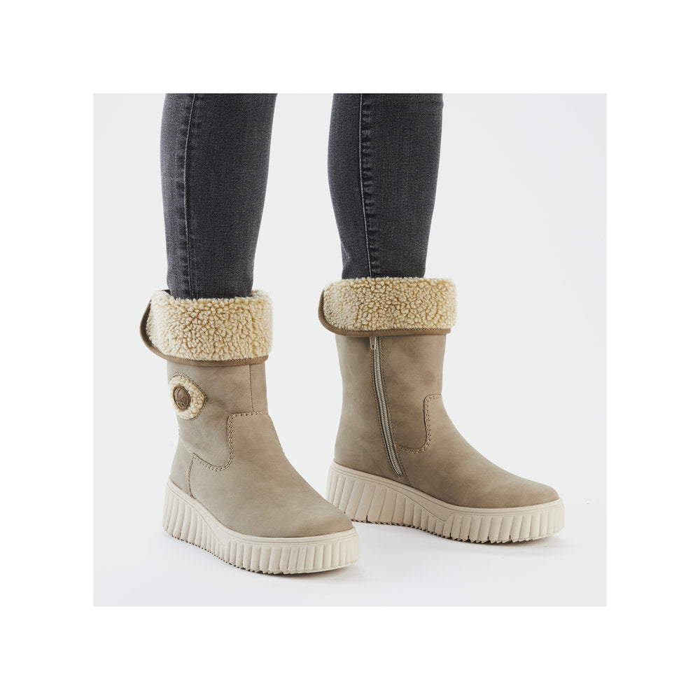 Rieker N2554-60 Beige Combi Boots