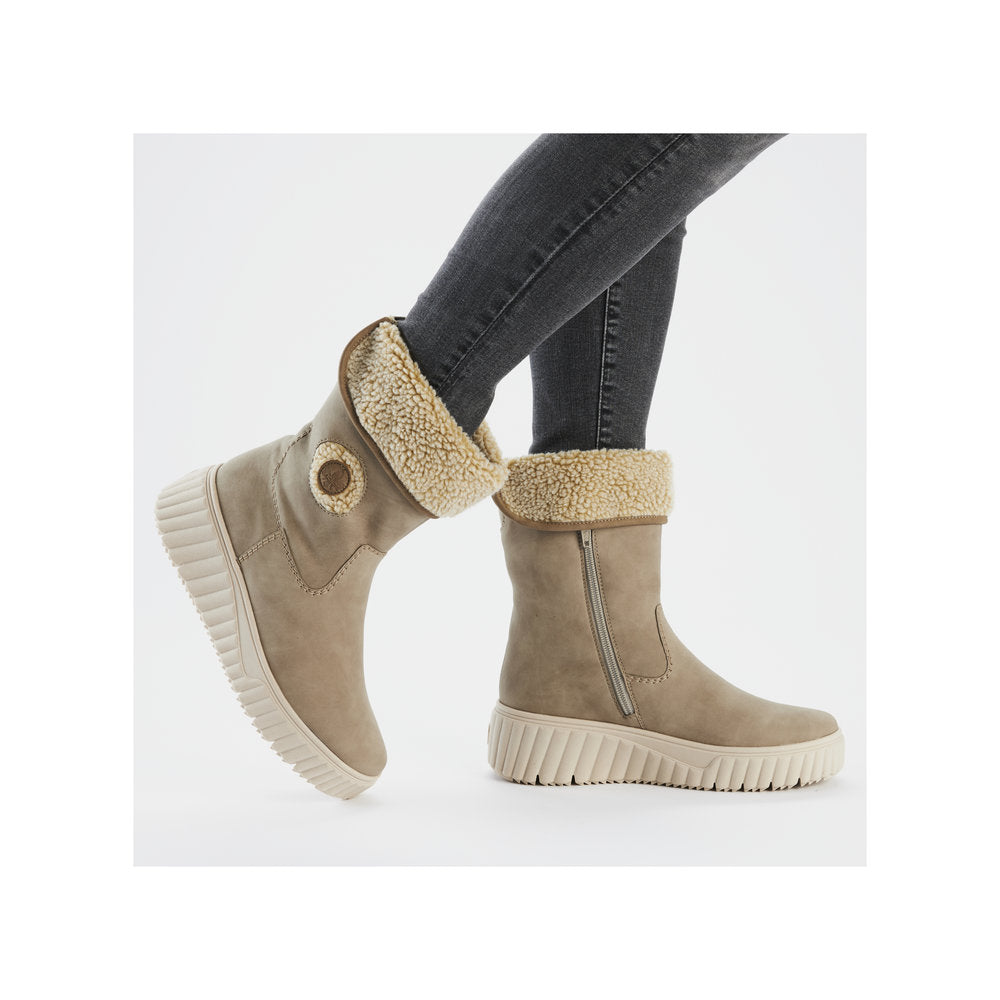 Rieker N2554-60 Beige Combi Boots