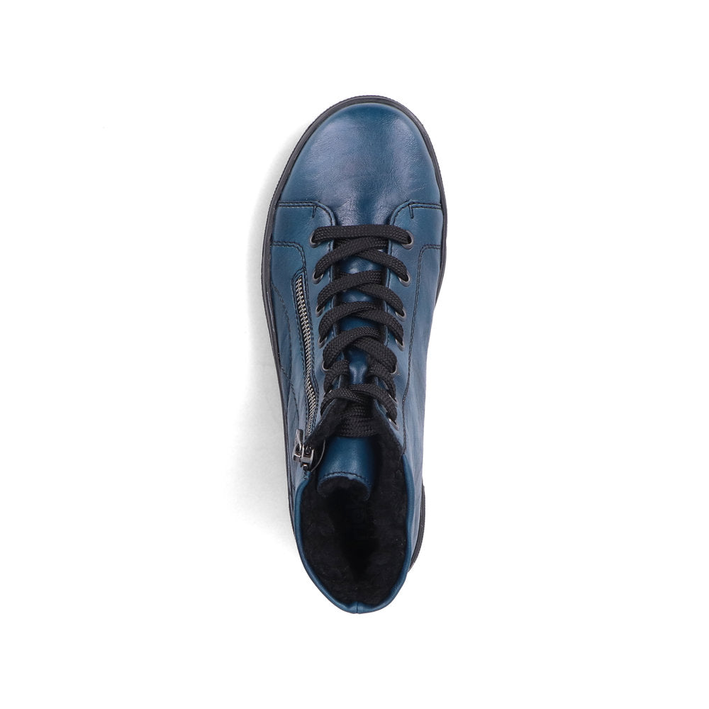 Rieker N2710-12 Petrol Blue Boots with Black Laces