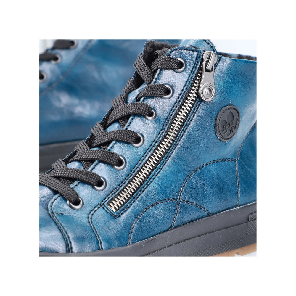 Rieker N2710-12 Petrol Blue Boots with Black Laces