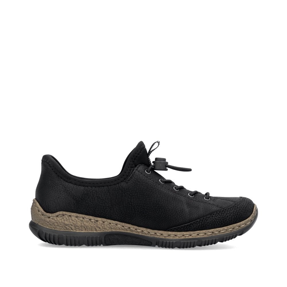 Rieker N3267-01 Black Sneakers with Speed Lacing