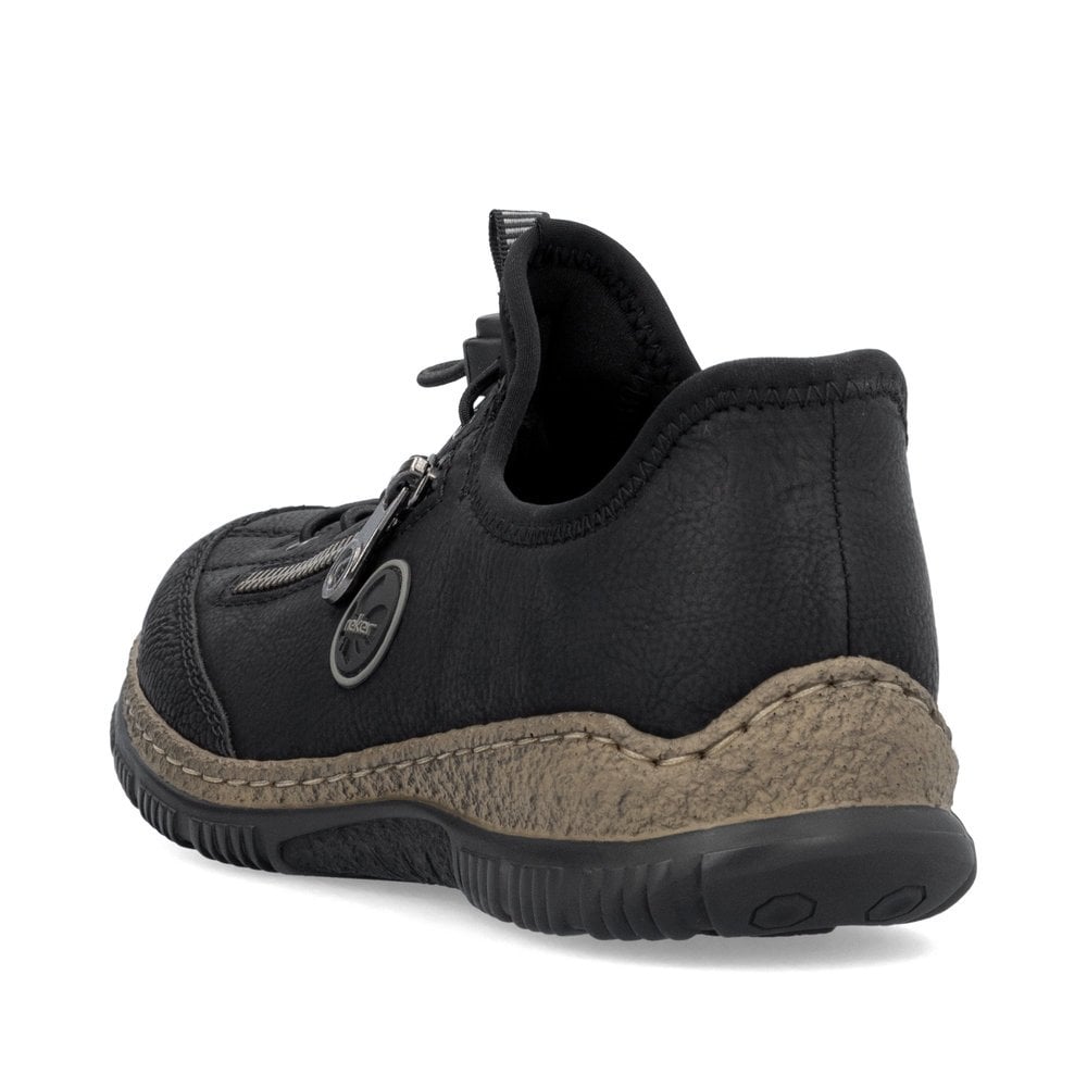 Rieker N3267-01 Black Sneakers with Speed Lacing