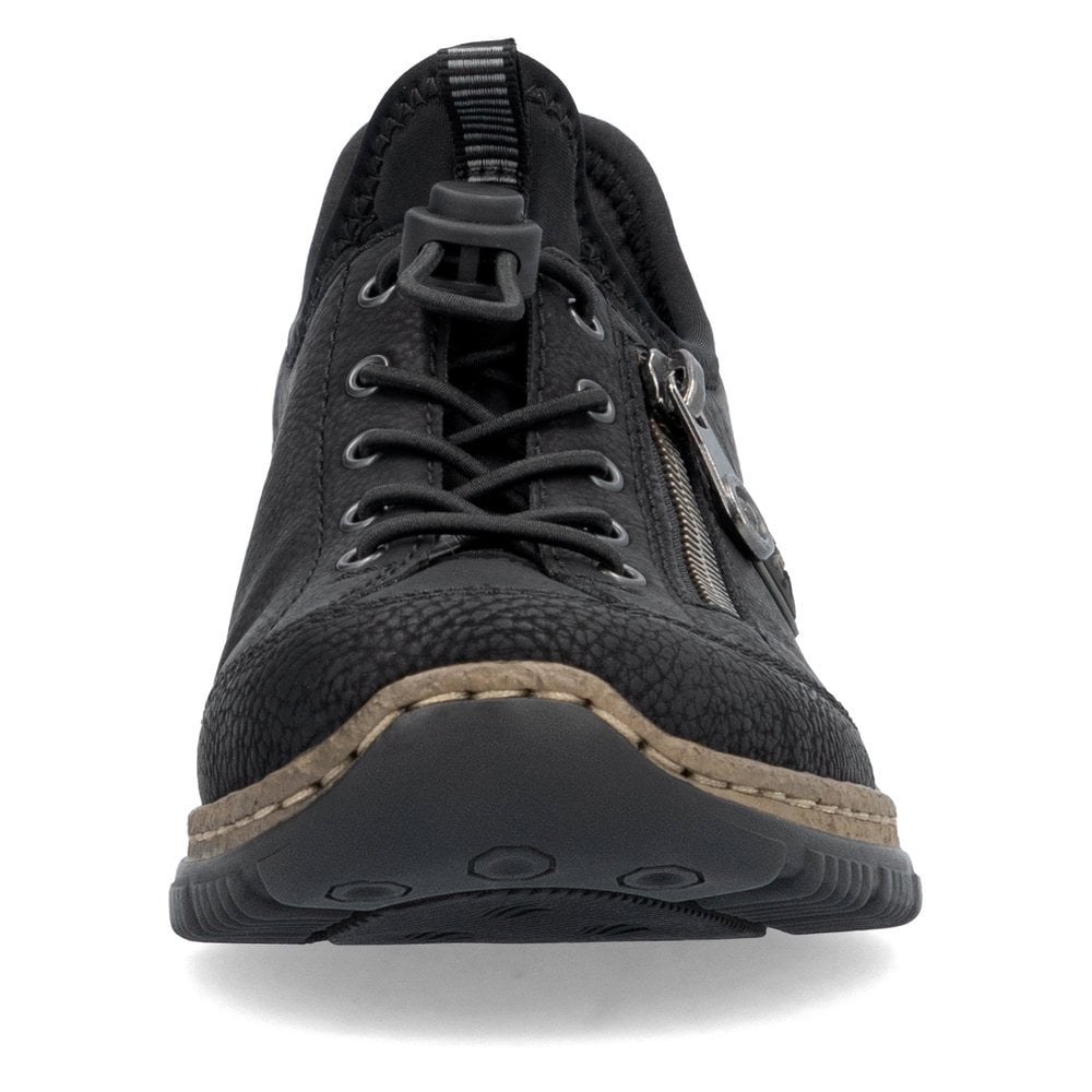 Rieker N3267-01 Black Sneakers with Speed Lacing