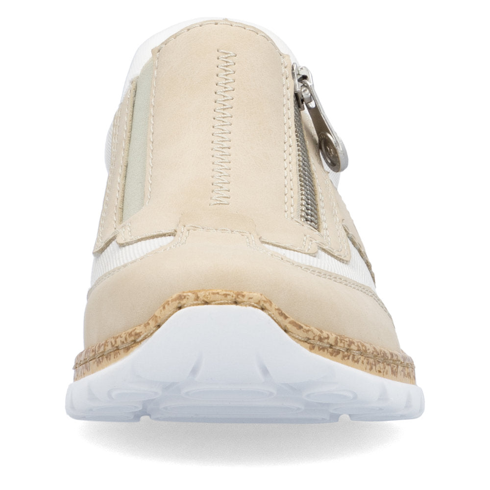Rieker N42G5-60 Beige Mix Combi Shoes with Side Zip