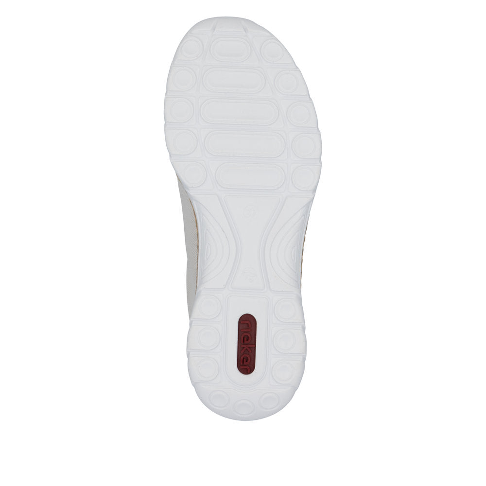 Rieker N42G5-60 Beige Mix Combi Shoes with Side Zip