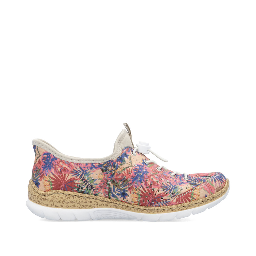 Rieker N42V3-90 Rosa Jungle Multi Elastic Lace Shoes