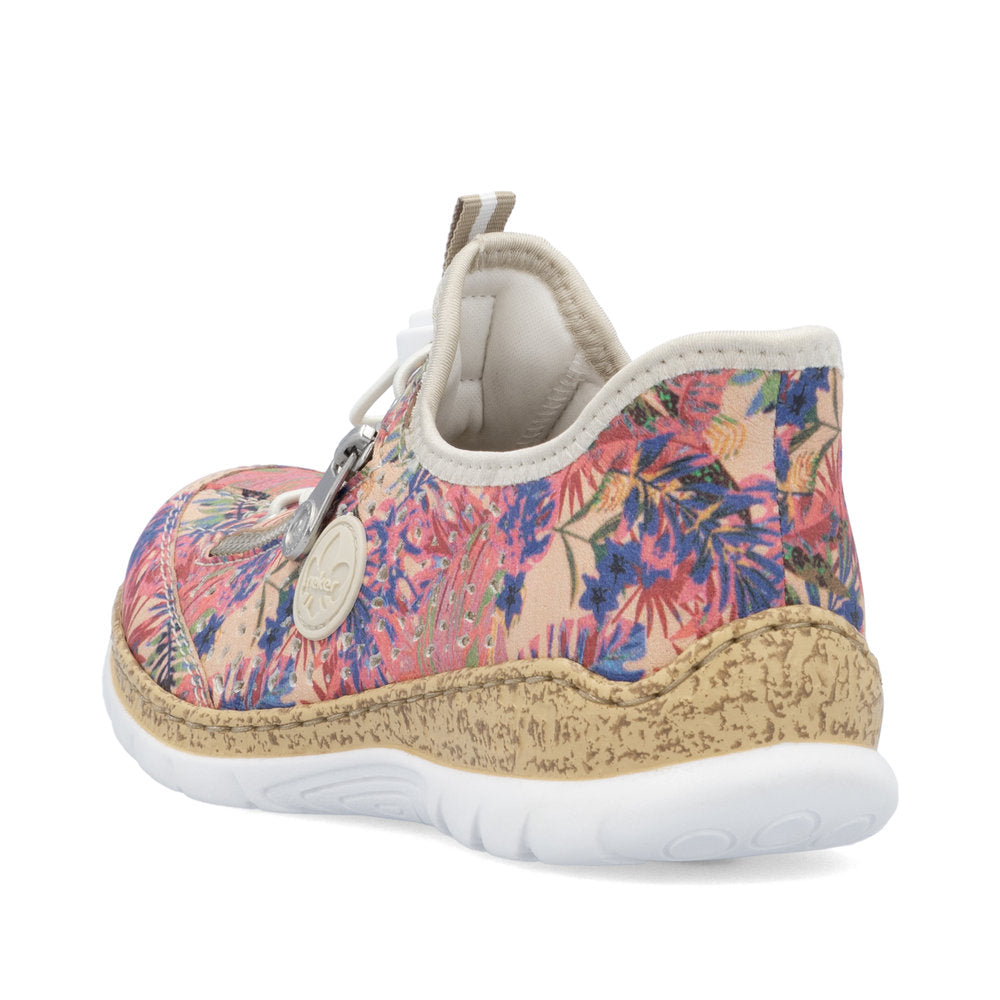 Rieker N42V3-90 Rosa Jungle Multi Elastic Lace Shoes