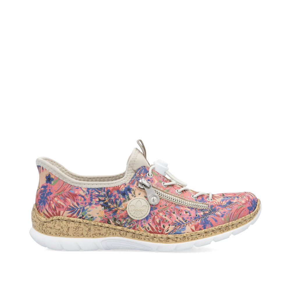 Rieker N42V3-90 Rosa Jungle Multi Elastic Lace Shoes