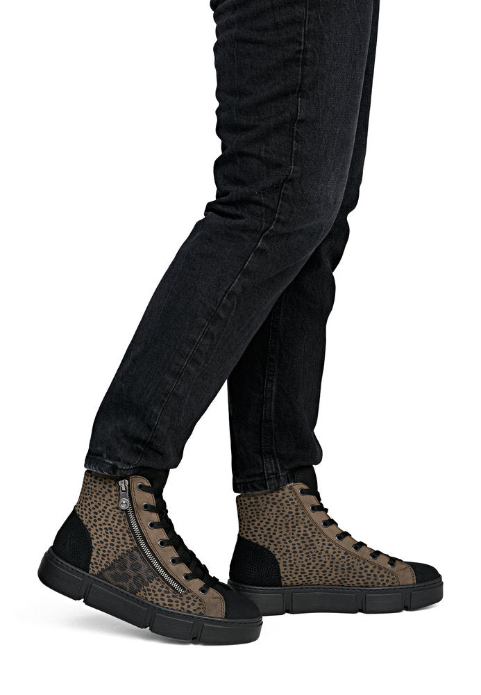 Rieker N5931-25 Black, Brown & Grey Combi Boots