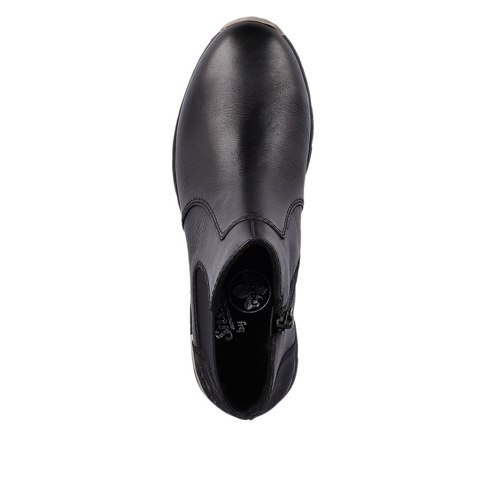 Rieker N6355-00 Black Wedge Ankle Boots