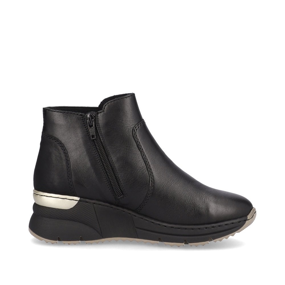 Rieker N6355-00 Black Wedge Ankle Boots