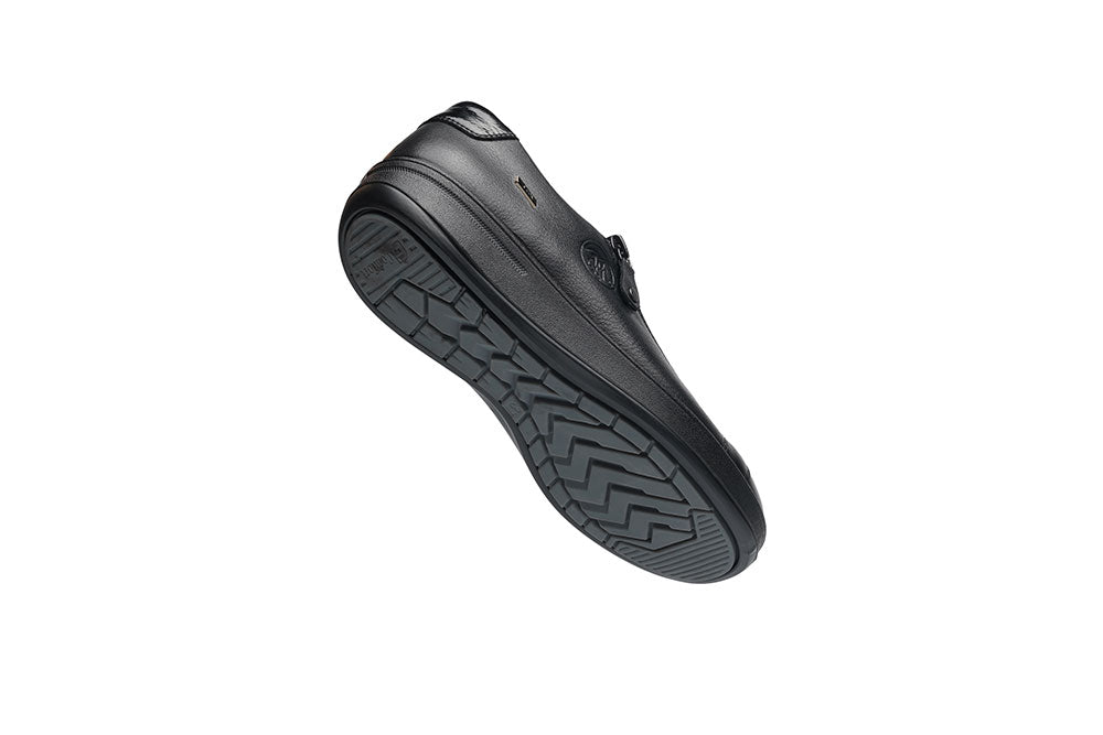 G Comfort P-6501 S Black Yak Leather Sneakers with Side Zip