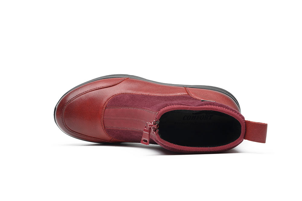 G Comfort P-817 RK Medoc Burgundy Brush Calf Ankle Boots