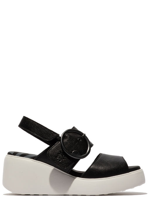 Fly London P144939007 DIG0939FLY Black Slingback Sandals