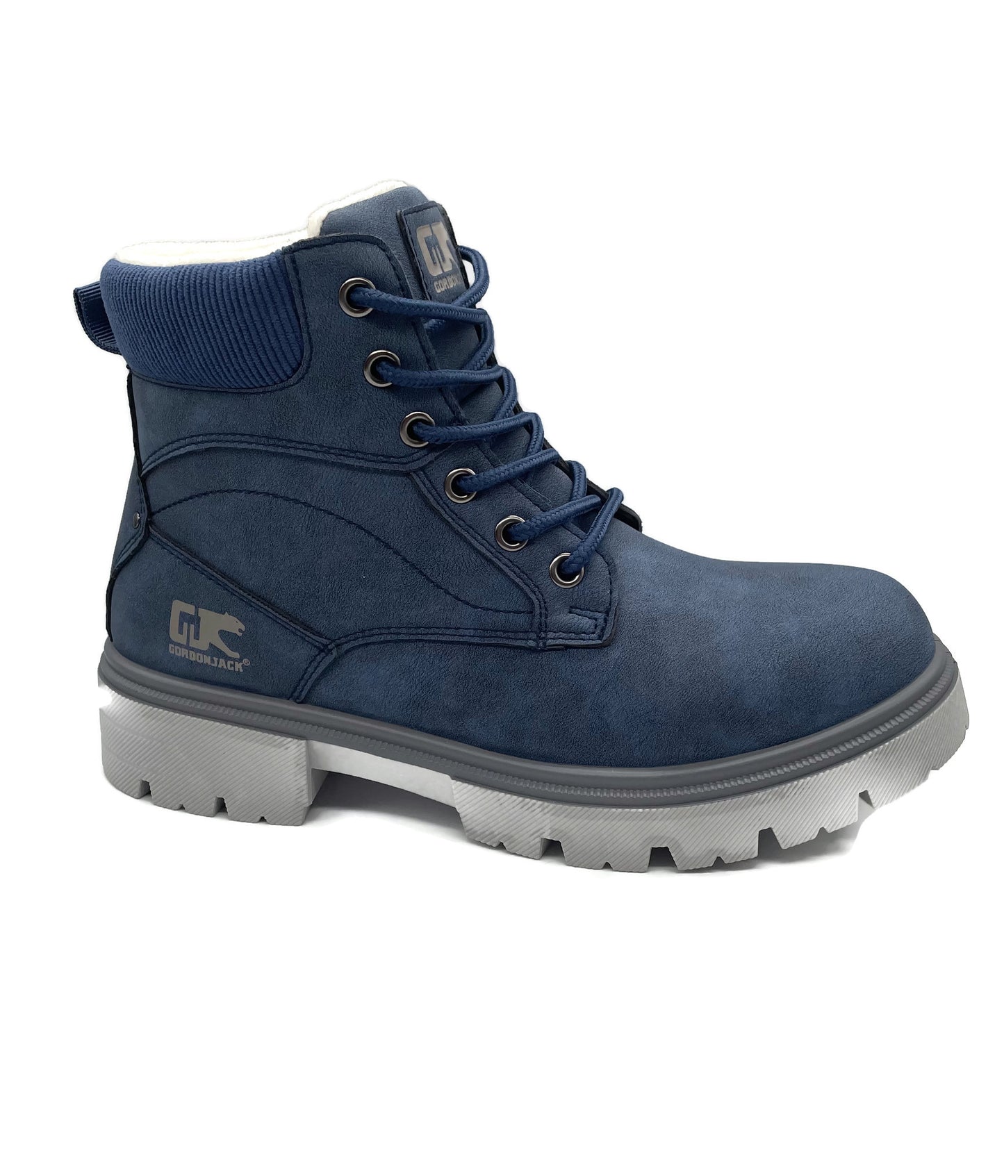 Gordonjack Peach Navy Ocean Blue Cord Ankle Boots