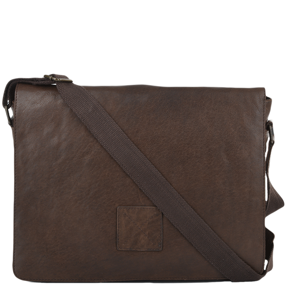 Ashwood Leather Pedro Medium Brown Oily Wash Messenger Bag