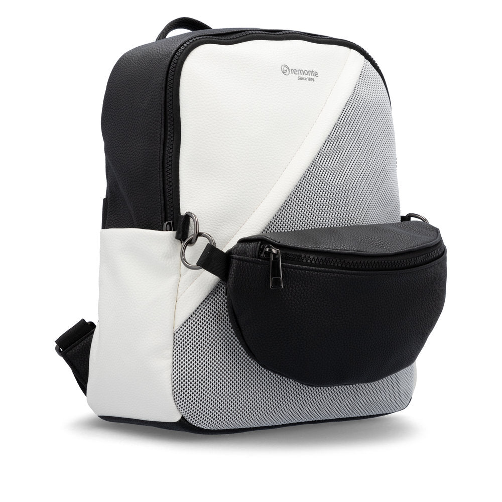Remonte Q0533-01 Black, White & Grey Backpack