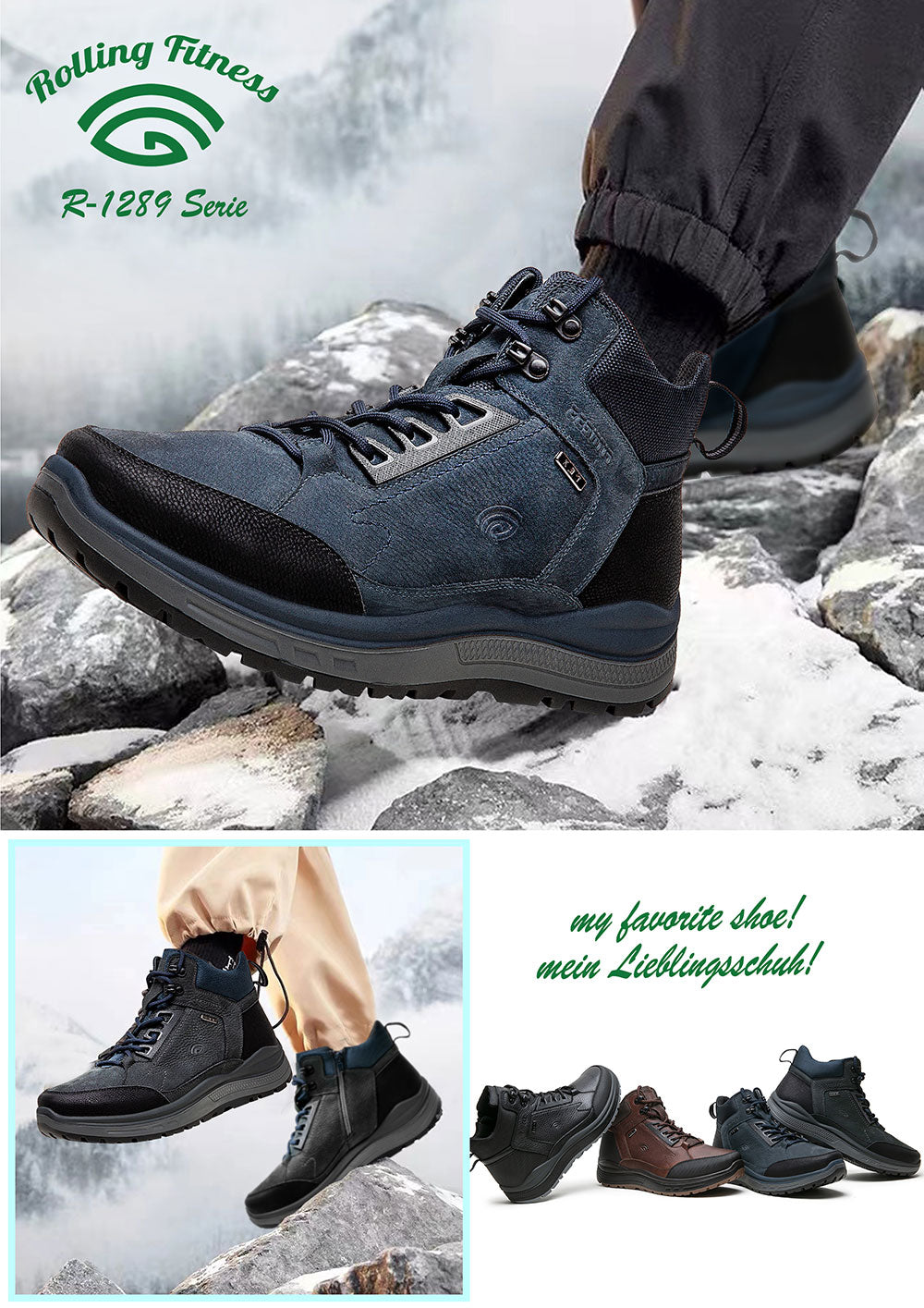G Comfort R-1289 Rolling Fitness Brown & Black Combi Boots