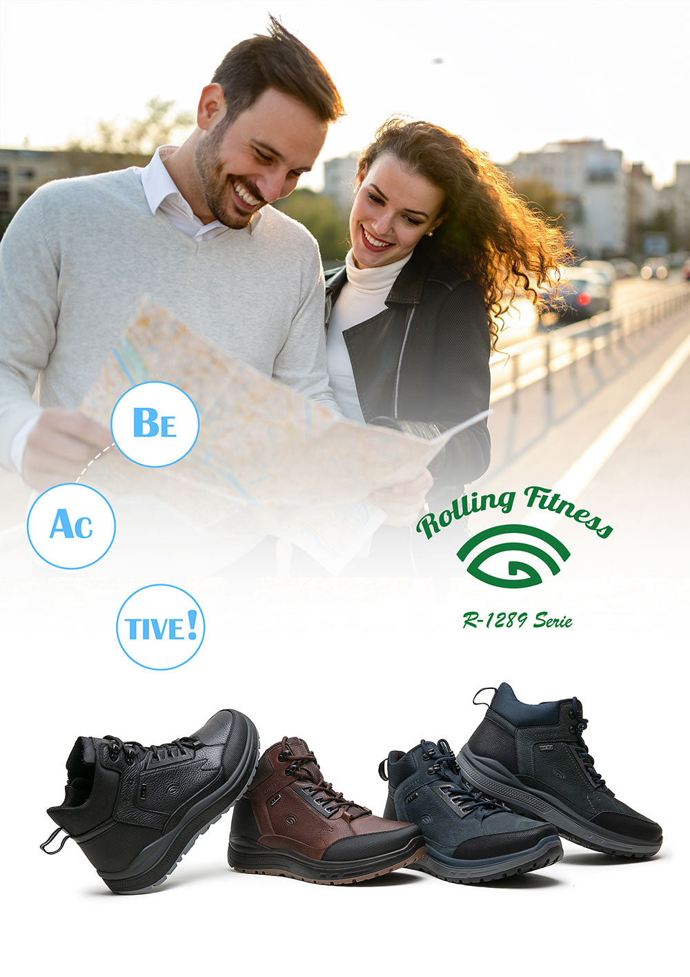 G Comfort R-1289 Rolling Fitness Brown & Black Combi Boots