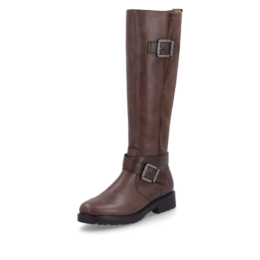 Remonte R6593-25 Brown Long Boots with 2 Buckles