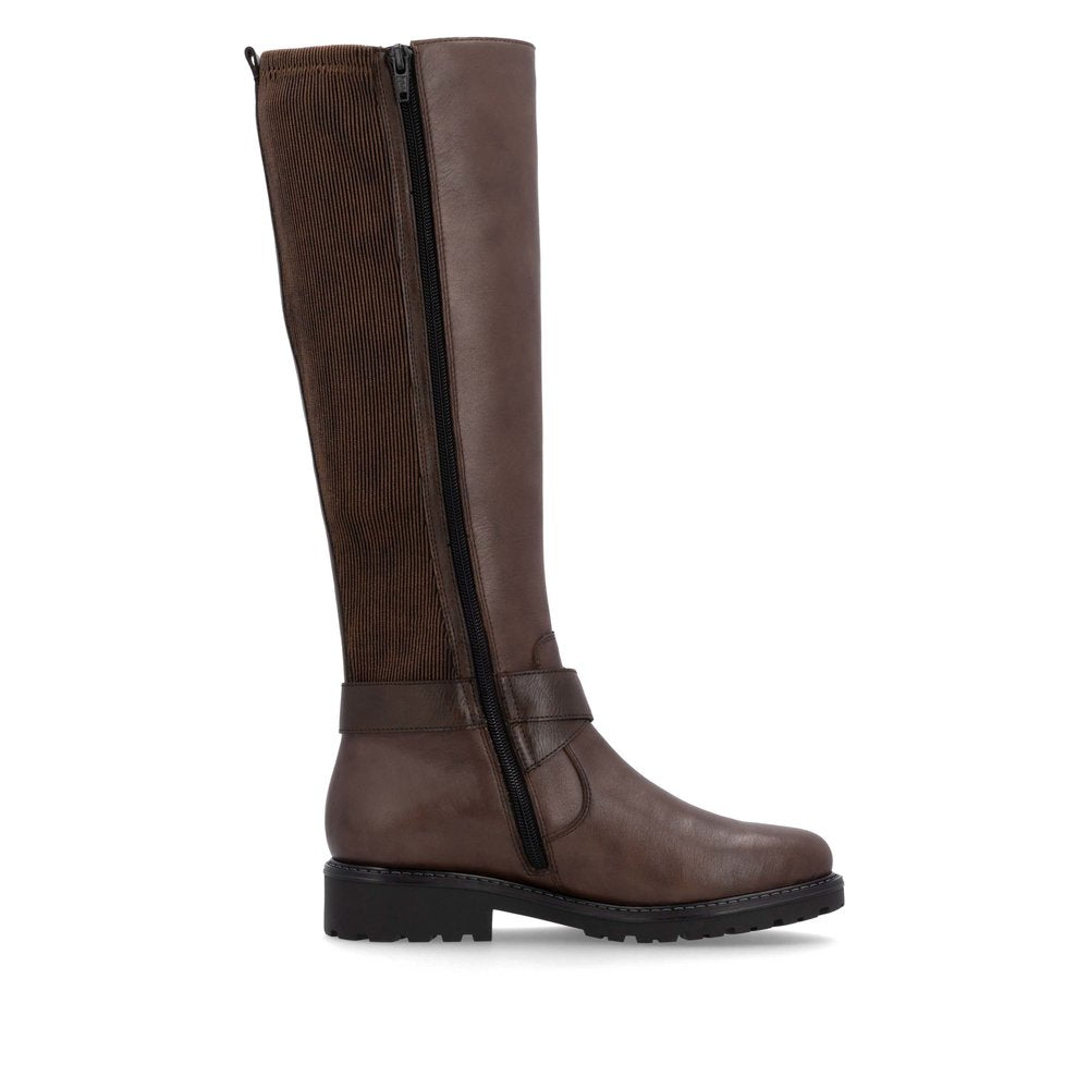 Remonte R6593-25 Brown Long Boots with 2 Buckles