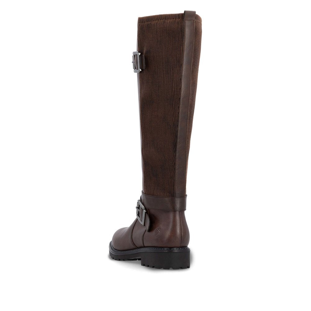 Remonte R6593-25 Brown Long Boots with 2 Buckles
