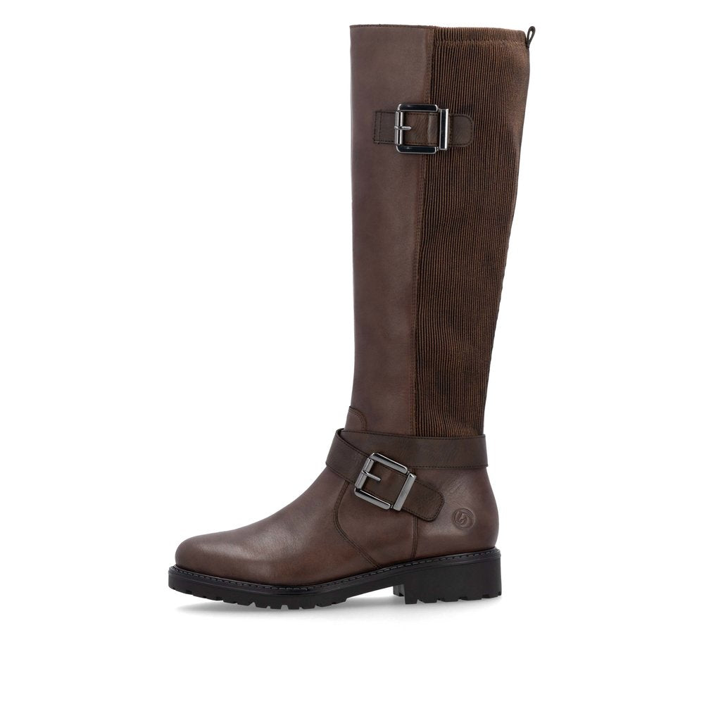 Remonte R6593-25 Brown Long Boots with 2 Buckles