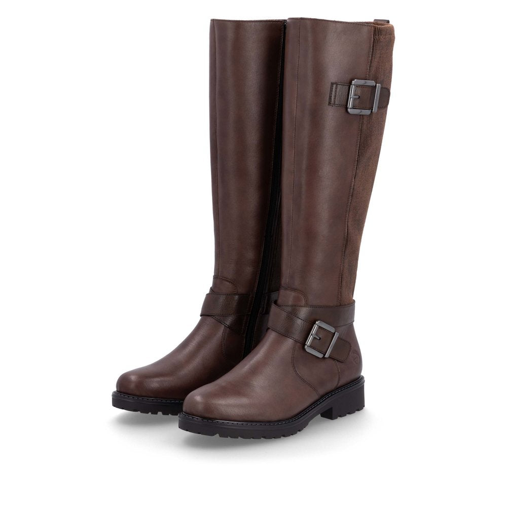 Remonte R6593-25 Brown Long Boots with 2 Buckles