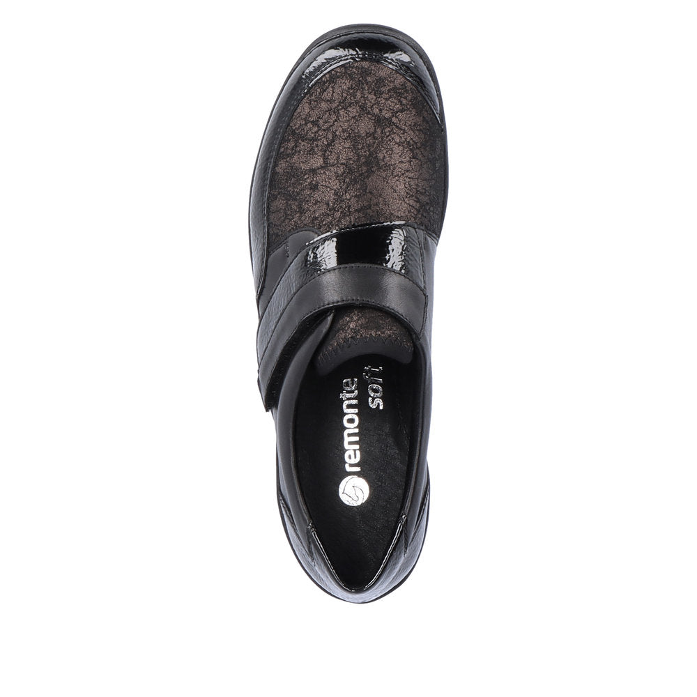 Remonte R7600-03 Black/Bronze Combi Velcro H Fit Shoes