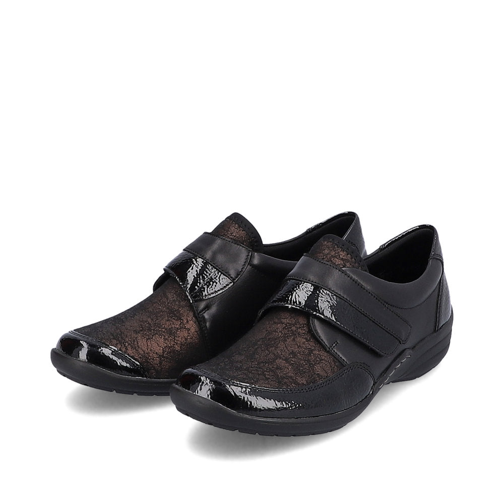 Remonte R7600-03 Black/Bronze Combi Velcro H Fit Shoes