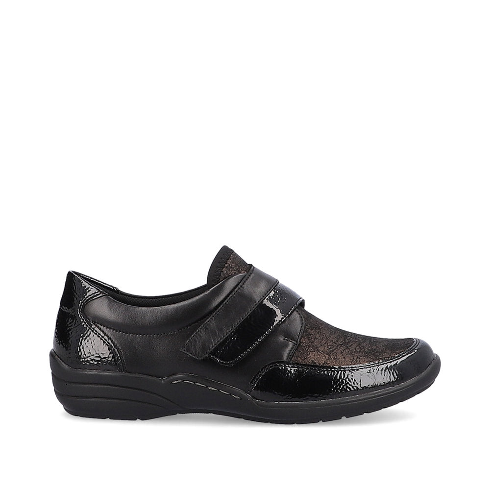 Remonte R7600-03 Black/Bronze Combi Velcro H Fit Shoes