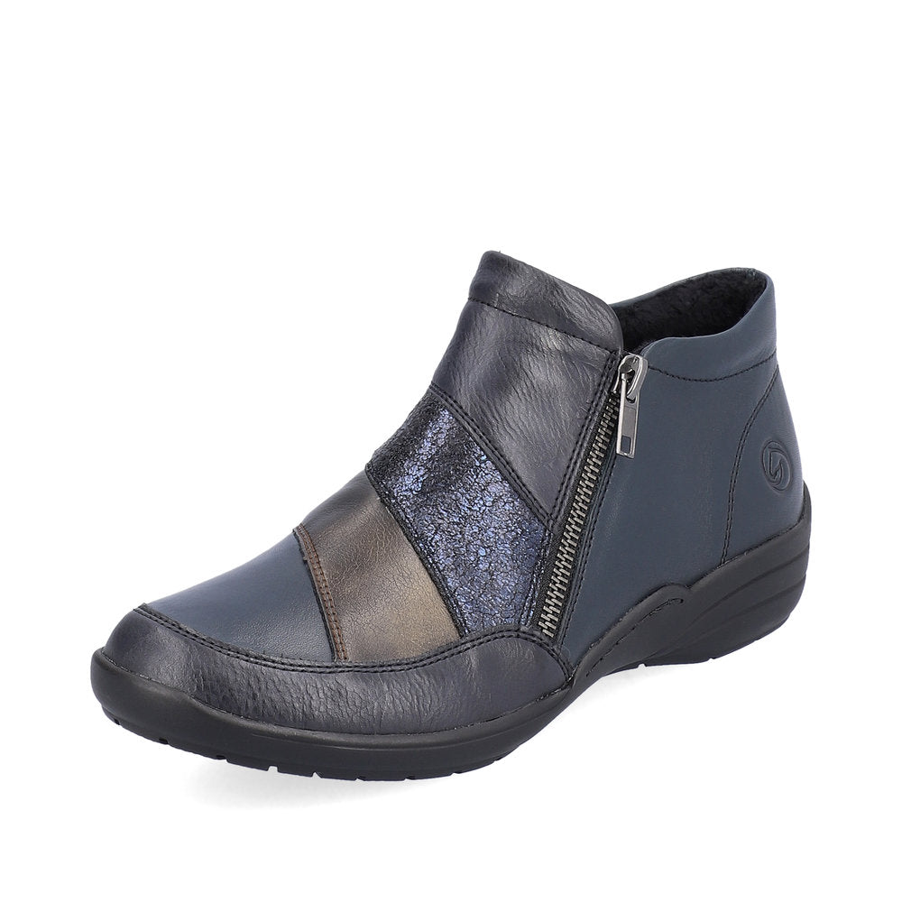 Remonte R7678-14 Navy Combi Ankle Boots