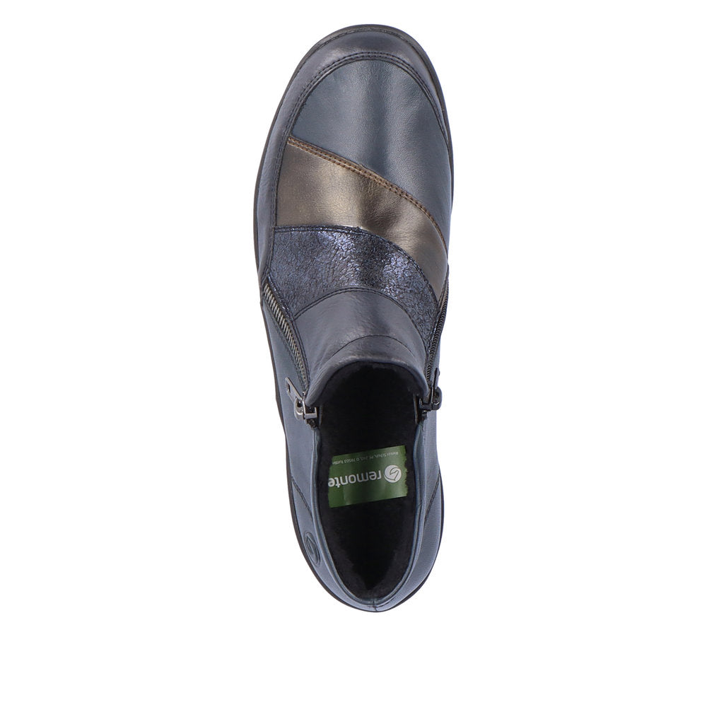 Remonte R7678-14 Navy Combi Ankle Boots