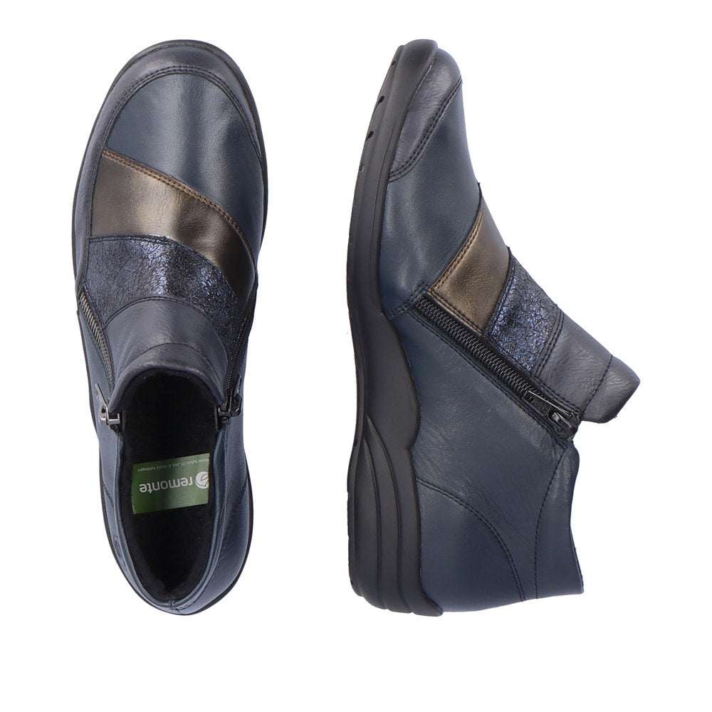 Remonte R7678-14 Navy Combi Ankle Boots