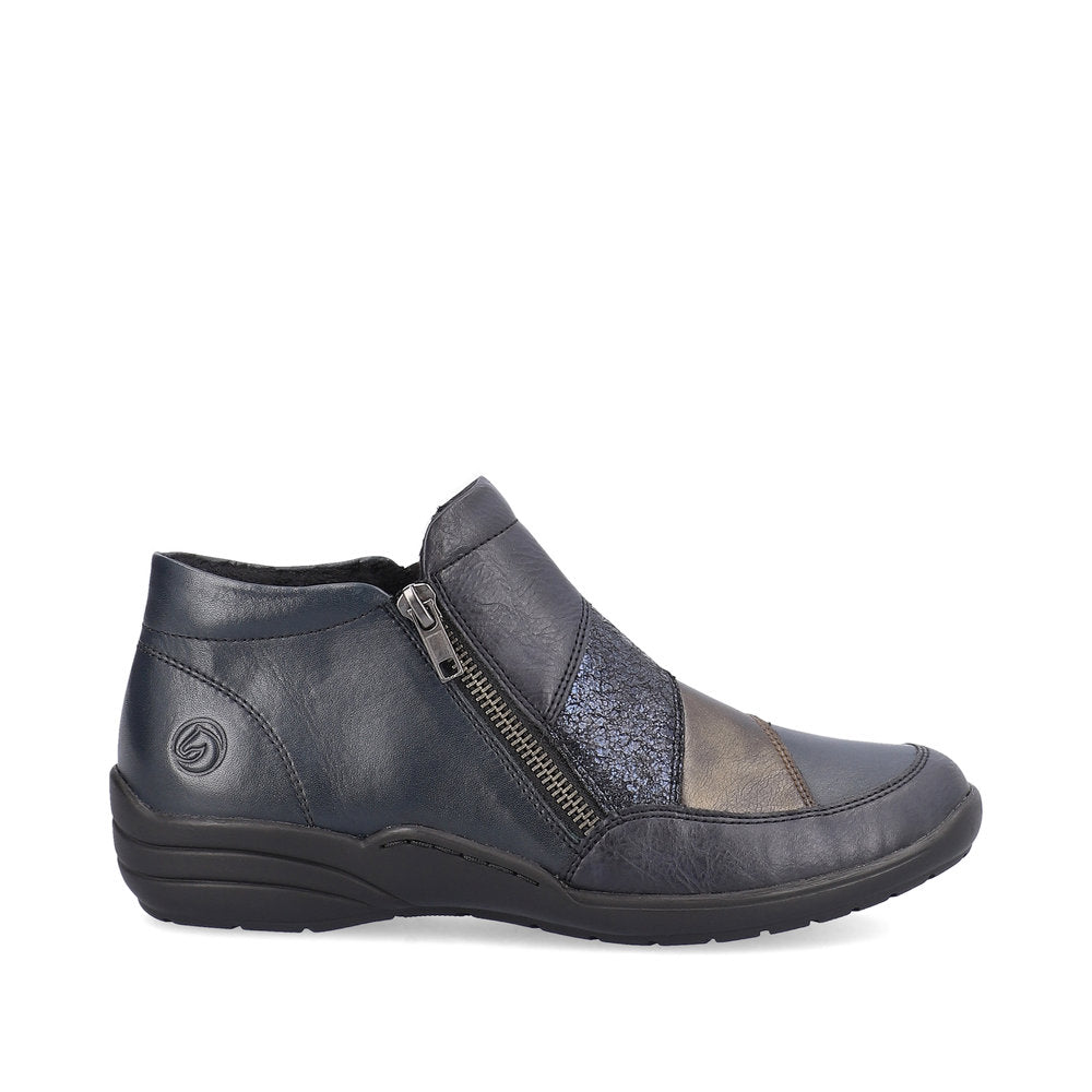 Remonte R7678-14 Navy Combi Ankle Boots